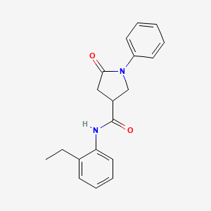 molecular formula C19H20N2O2 B11649567 N-(2-ethylphenyl)-5-oxo-1-phenylpyrrolidine-3-carboxamide 