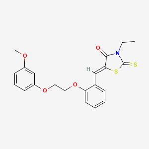 molecular formula C21H21NO4S2 B11649575 (5Z)-3-ethyl-5-{2-[2-(3-methoxyphenoxy)ethoxy]benzylidene}-2-thioxo-1,3-thiazolidin-4-one 