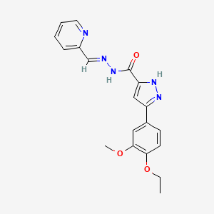 (E)-3-(4-ethoxy-3-methoxyphenyl)-N'-(pyridin-2-ylmethylene)-1H-pyrazole-5-carbohydrazide