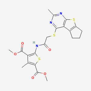 Dimethyl 3-methyl-5-({2-[(2-methyl-6,7-dihydro-5H-cyclopenta[4,5]thieno[2,3-D]pyrimidin-4-YL)sulfanyl]acetyl}amino)-2,4-thiophenedicarboxylate