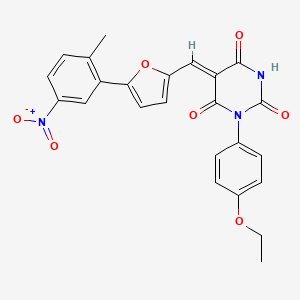 (5Z)-1-(4-ethoxyphenyl)-5-{[5-(2-methyl-5-nitrophenyl)furan-2-yl]methylidene}pyrimidine-2,4,6(1H,3H,5H)-trione