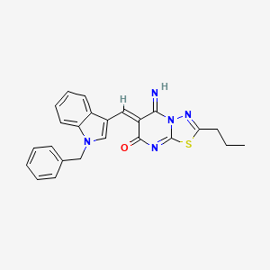 (6Z)-6-[(1-benzyl-1H-indol-3-yl)methylidene]-5-imino-2-propyl-5,6-dihydro-7H-[1,3,4]thiadiazolo[3,2-a]pyrimidin-7-one