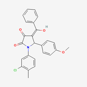 (4E)-1-(3-chloro-4-methylphenyl)-4-[hydroxy(phenyl)methylidene]-5-(4-methoxyphenyl)pyrrolidine-2,3-dione