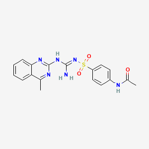 N-[4-({(E)-amino[(4-methylquinazolin-2-yl)amino]methylidene}sulfamoyl)phenyl]acetamide