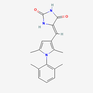 molecular formula C18H19N3O2 B11649656 (5Z)-5-[[1-(2,6-dimethylphenyl)-2,5-dimethylpyrrol-3-yl]methylidene]imidazolidine-2,4-dione 