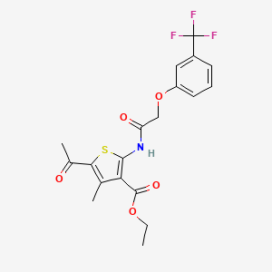 Ethyl 5-acetyl-4-methyl-2-({[3-(trifluoromethyl)phenoxy]acetyl}amino)thiophene-3-carboxylate