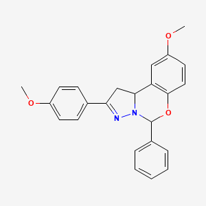 molecular formula C24H22N2O3 B11649692 9-Methoxy-2-(4-methoxyphenyl)-5-phenyl-1,10b-dihydropyrazolo[1,5-c][1,3]benzoxazine 