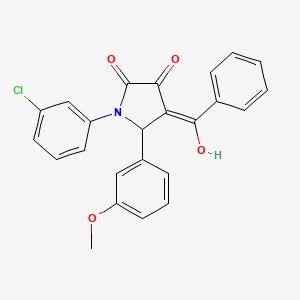 molecular formula C24H18ClNO4 B11649701 (4E)-1-(3-chlorophenyl)-4-[hydroxy(phenyl)methylidene]-5-(3-methoxyphenyl)pyrrolidine-2,3-dione 