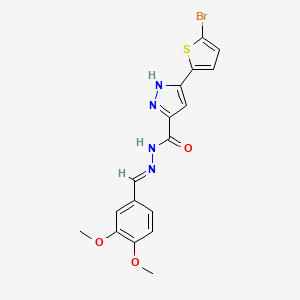 3-(5-bromo-2-thienyl)-N'-[(E)-(3,4-dimethoxyphenyl)methylidene]-1H-pyrazole-5-carbohydrazide