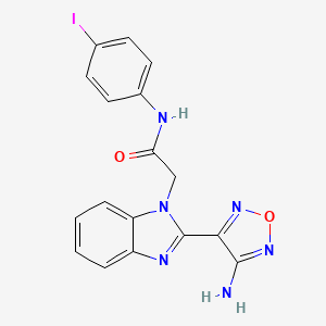 molecular formula C17H13IN6O2 B11649711 2-[2-(4-amino-1,2,5-oxadiazol-3-yl)-1H-benzimidazol-1-yl]-N-(4-iodophenyl)acetamide 