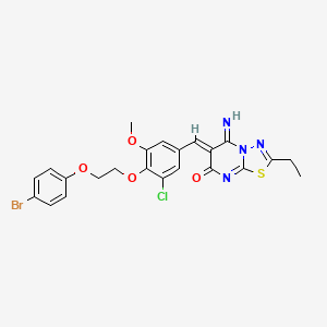 (6Z)-6-{4-[2-(4-bromophenoxy)ethoxy]-3-chloro-5-methoxybenzylidene}-2-ethyl-5-imino-5,6-dihydro-7H-[1,3,4]thiadiazolo[3,2-a]pyrimidin-7-one