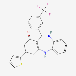 3-(2-Thienyl)-11-[3-(trifluoromethyl)phenyl]-2,3,4,5,10,11-hexahydro-1H-dibenzo[B,E][1,4]diazepin-1-one