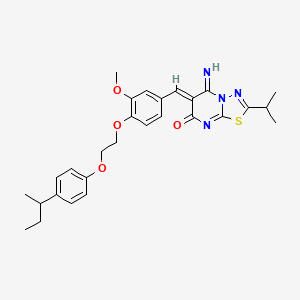 (6Z)-6-(4-{2-[4-(butan-2-yl)phenoxy]ethoxy}-3-methoxybenzylidene)-5-imino-2-(propan-2-yl)-5,6-dihydro-7H-[1,3,4]thiadiazolo[3,2-a]pyrimidin-7-one