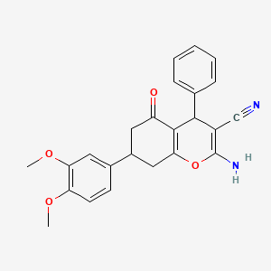 2-amino-7-(3,4-dimethoxyphenyl)-5-oxo-4-phenyl-5,6,7,8-tetrahydro-4H-chromene-3-carbonitrile