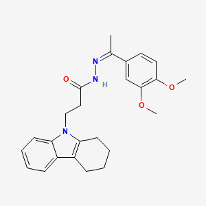 N'-[(1Z)-1-(3,4-dimethoxyphenyl)ethylidene]-3-(1,2,3,4-tetrahydro-9H-carbazol-9-yl)propanehydrazide