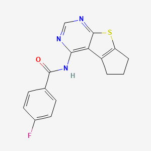 N-(6,7-dihydro-5H-cyclopenta[4,5]thieno[2,3-d]pyrimidin-4-yl)-4-fluorobenzamide