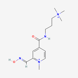 molecular formula C14H24N4O2+2 B11649852 2-[(E)-(hydroxyimino)methyl]-1-methyl-4-{[3-(trimethylammonio)propyl]carbamoyl}pyridinium 