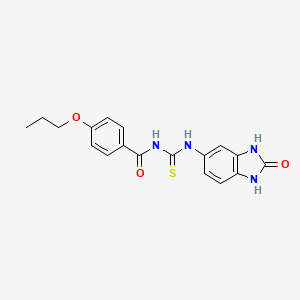 N-[(2-oxo-2,3-dihydro-1H-benzimidazol-5-yl)carbamothioyl]-4-propoxybenzamide