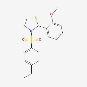 3-((4-Ethylphenyl)sulfonyl)-2-(2-methoxyphenyl)thiazolidine