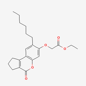 Ethyl [(8-hexyl-4-oxo-1,2,3,4-tetrahydrocyclopenta[c]chromen-7-yl)oxy]acetate