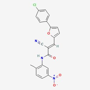 (2E)-3-[5-(4-chlorophenyl)furan-2-yl]-2-cyano-N-(2-methyl-5-nitrophenyl)prop-2-enamide