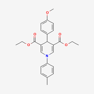 molecular formula C25H27NO5 B11649915 Diethyl 4-(4-methoxyphenyl)-1-(4-methylphenyl)-1,4-dihydropyridine-3,5-dicarboxylate 