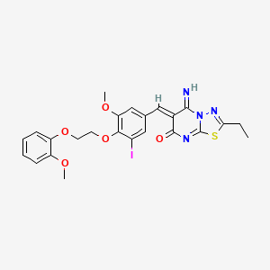 (6Z)-2-ethyl-5-imino-6-{3-iodo-5-methoxy-4-[2-(2-methoxyphenoxy)ethoxy]benzylidene}-5,6-dihydro-7H-[1,3,4]thiadiazolo[3,2-a]pyrimidin-7-one