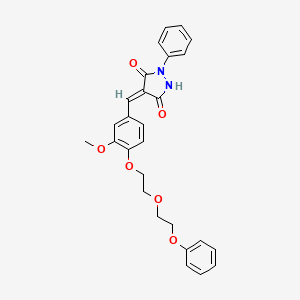 (4E)-4-{3-methoxy-4-[2-(2-phenoxyethoxy)ethoxy]benzylidene}-1-phenylpyrazolidine-3,5-dione