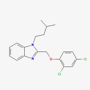 molecular formula C19H20Cl2N2O B11649943 2-[(2,4-dichlorophenoxy)methyl]-1-(3-methylbutyl)-1H-benzimidazole 