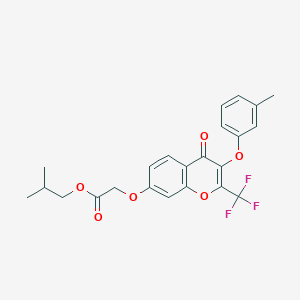 2-methylpropyl {[3-(3-methylphenoxy)-4-oxo-2-(trifluoromethyl)-4H-chromen-7-yl]oxy}acetate