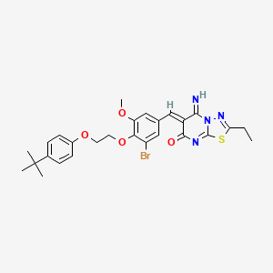 (6Z)-6-{3-bromo-4-[2-(4-tert-butylphenoxy)ethoxy]-5-methoxybenzylidene}-2-ethyl-5-imino-5,6-dihydro-7H-[1,3,4]thiadiazolo[3,2-a]pyrimidin-7-one