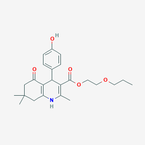 2-Propoxyethyl 4-(4-hydroxyphenyl)-2,7,7-trimethyl-5-oxo-1,4,5,6,7,8-hexahydroquinoline-3-carboxylate