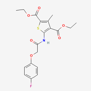 molecular formula C19H20FNO6S B11650060 Diethyl 5-{[(4-fluorophenoxy)acetyl]amino}-3-methylthiophene-2,4-dicarboxylate 