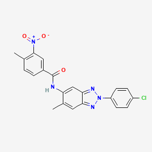 N-[2-(4-chlorophenyl)-6-methyl-2H-benzotriazol-5-yl]-4-methyl-3-nitrobenzamide