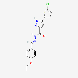 molecular formula C17H15ClN4O2S B11650084 3-(5-Chlorothiophen-2-yl)-N'-(4-ethoxybenzylidene)-1H-pyrazole-5-carbohydrazide CAS No. 302918-71-4