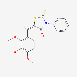 (5E)-3-phenyl-2-thioxo-5-(2,3,4-trimethoxybenzylidene)-1,3-thiazolidin-4-one