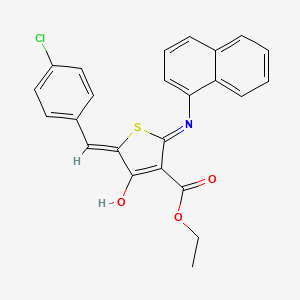 molecular formula C24H18ClNO3S B11650095 ethyl (5Z)-5-(4-chlorobenzylidene)-2-(naphthalen-1-ylamino)-4-oxo-4,5-dihydrothiophene-3-carboxylate CAS No. 5967-27-1