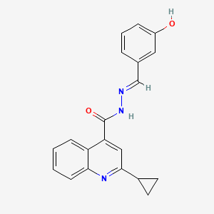 2-cyclopropyl-N'-[(E)-(3-hydroxyphenyl)methylidene]quinoline-4-carbohydrazide