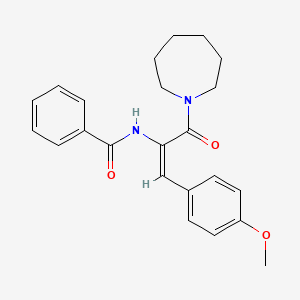 molecular formula C23H26N2O3 B11650104 N-[(1E)-3-(azepan-1-yl)-1-(4-methoxyphenyl)-3-oxoprop-1-en-2-yl]benzamide 