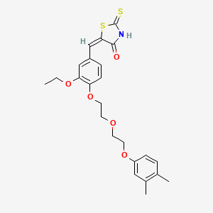 (5E)-5-(4-{2-[2-(3,4-dimethylphenoxy)ethoxy]ethoxy}-3-ethoxybenzylidene)-2-thioxo-1,3-thiazolidin-4-one