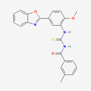 N-{[5-(1,3-benzoxazol-2-yl)-2-methoxyphenyl]carbamothioyl}-3-methylbenzamide