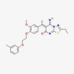 (6Z)-2-ethyl-5-imino-6-{3-methoxy-4-[2-(3-methylphenoxy)ethoxy]benzylidene}-5,6-dihydro-7H-[1,3,4]thiadiazolo[3,2-a]pyrimidin-7-one