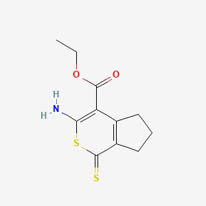 ethyl 3-amino-1-sulfanylidene-6,7-dihydro-5H-cyclopenta[c]thiopyran-4-carboxylate