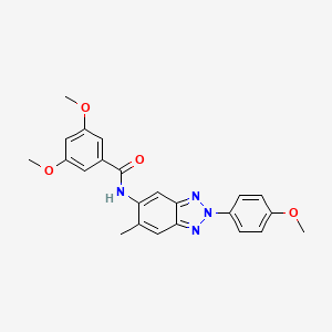 molecular formula C23H22N4O4 B11650145 3,5-dimethoxy-N-[2-(4-methoxyphenyl)-6-methyl-2H-benzotriazol-5-yl]benzamide 