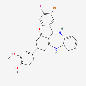 11-(3-bromo-4-fluorophenyl)-3-(3,4-dimethoxyphenyl)-2,3,4,5,10,11-hexahydro-1H-dibenzo[b,e][1,4]diazepin-1-one