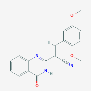 (2E)-3-(2,5-dimethoxyphenyl)-2-(4-oxo-3,4-dihydroquinazolin-2-yl)prop-2-enenitrile