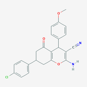 molecular formula C23H19ClN2O3 B11650153 2-amino-7-(4-chlorophenyl)-4-(4-methoxyphenyl)-5-oxo-5,6,7,8-tetrahydro-4H-chromene-3-carbonitrile 