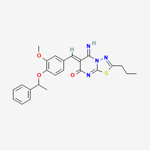 (6Z)-5-imino-6-[3-methoxy-4-(1-phenylethoxy)benzylidene]-2-propyl-5,6-dihydro-7H-[1,3,4]thiadiazolo[3,2-a]pyrimidin-7-one