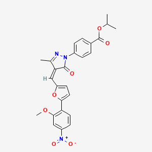 propan-2-yl 4-[(4Z)-4-{[5-(2-methoxy-4-nitrophenyl)furan-2-yl]methylidene}-3-methyl-5-oxo-4,5-dihydro-1H-pyrazol-1-yl]benzoate