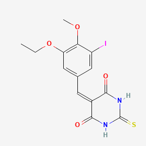 5-[(3-Ethoxy-5-iodo-4-methoxyphenyl)methylidene]-2-sulfanylidene-1,3-diazinane-4,6-dione